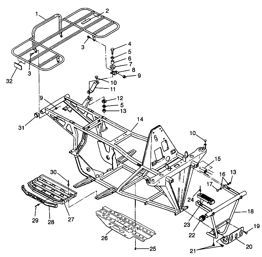 BUMPER and RACK MOUNTING Trail Boss W98AA25C (4945314531A007)