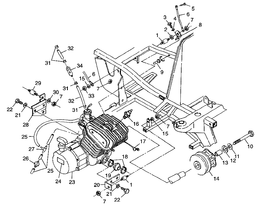 ENGINE MOUNTING Trail Boss W98AA25C (4945314531A009)