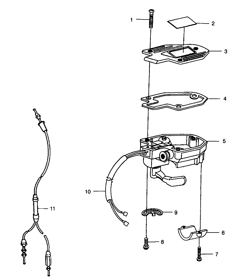 CONTROLS - THROTTLE ASM./CABLE - W98AA25C (4945314531B001)