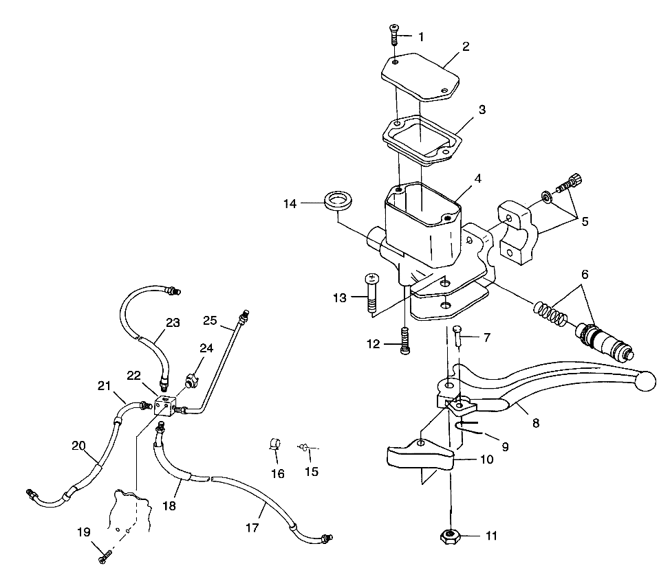 CONTROLS - MASTER CYLINDER/BRAKE LINE - W98AA25C (4945314531B002)