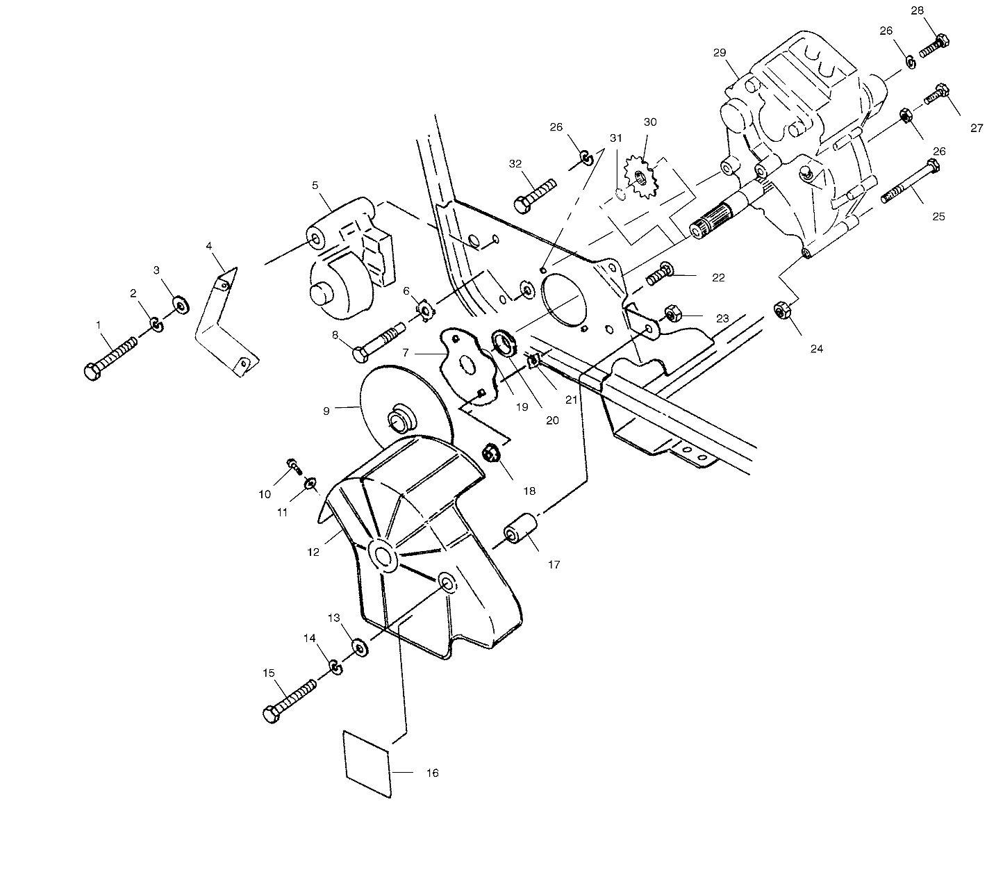 GEARCASE/BRAKE MOUNTING - W98AA25C (4945314531B013)