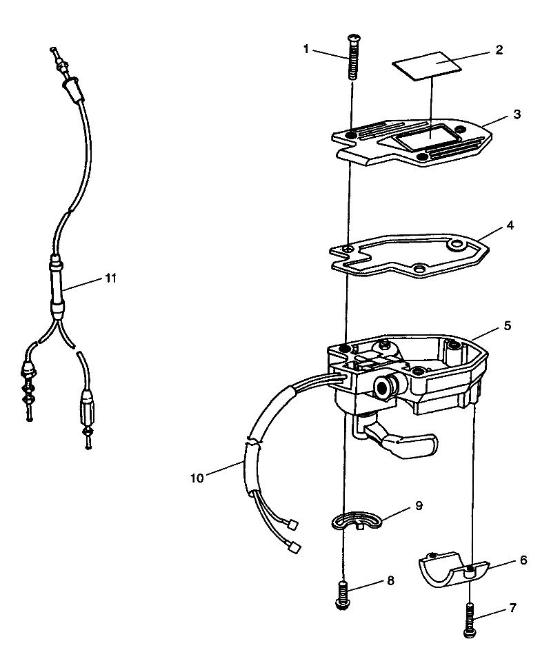 CONTROLS - THROTTLE ASM./CABLE XPRESS 300 W98CA28C (4945364536B008)