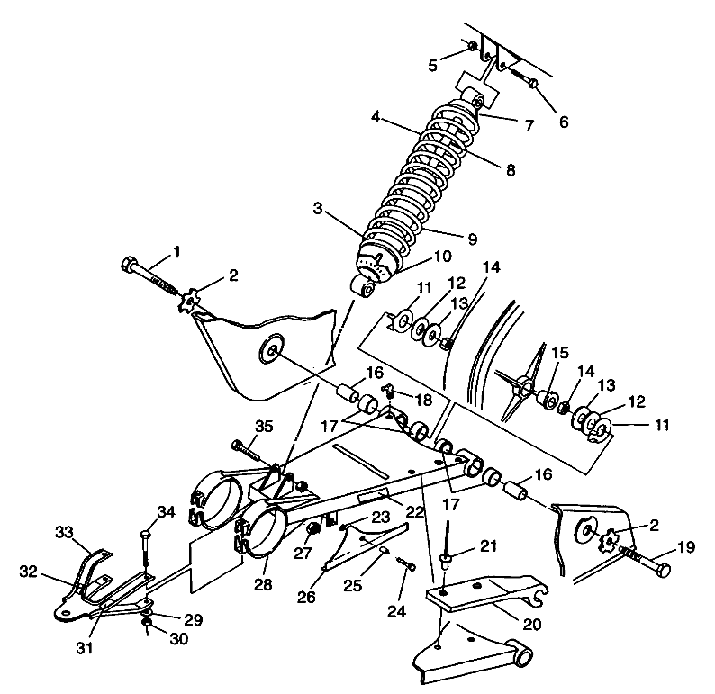 SWING ARM/SHOCK MOUNTING XPRESS 300 W98CA28C (4945364536B012)