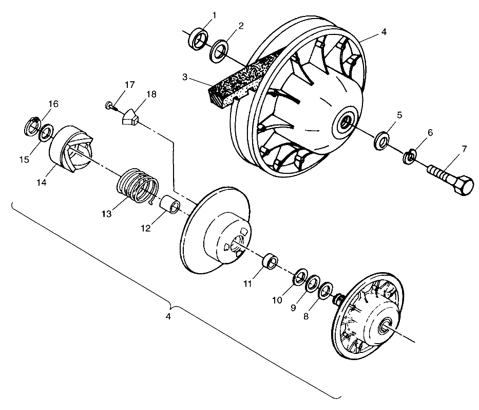 DRIVEN CLUTCH XPRESS 300 W98CA28C (4945364536B014)