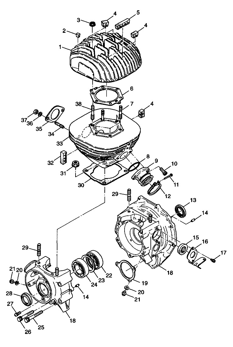 CRANKCASE and CYLINDER XPRESS 300 W98CA28C (4945364536C009)