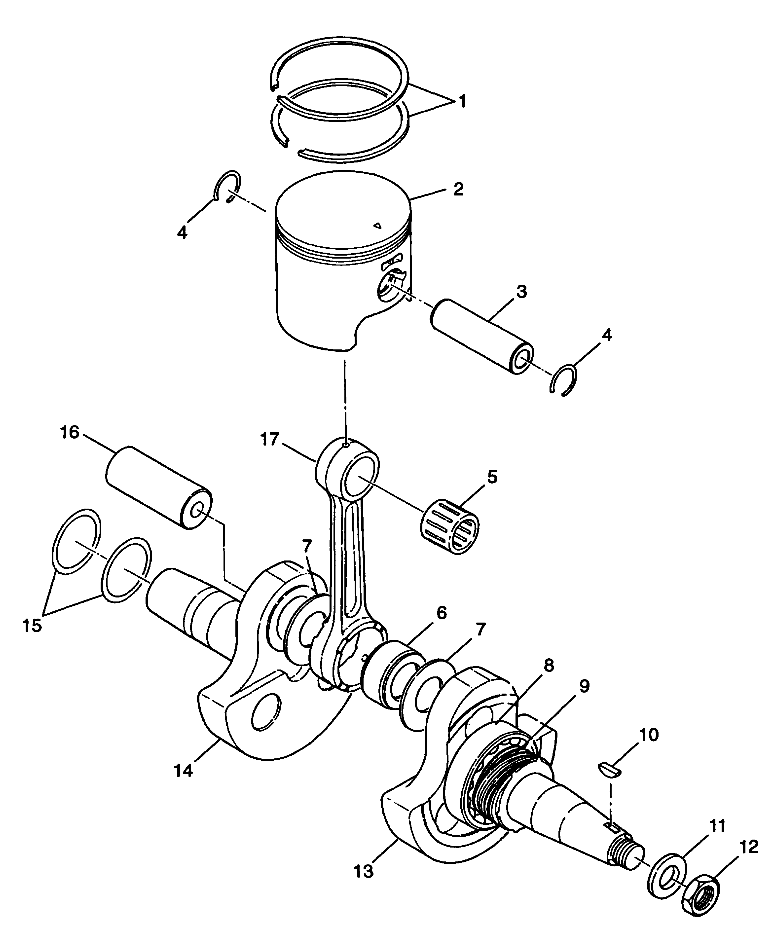 CRANKSHAFT and PISTON XPRESS 300 W98CA28C (4945364536C011)