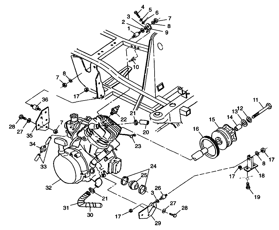 ENGINE MOUNTING XPLORER 400L W98CC38C (4945414541A010)