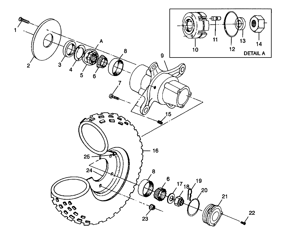 FRONT WHEEL XPLORER 400L W98CC38C (4945414541B006)