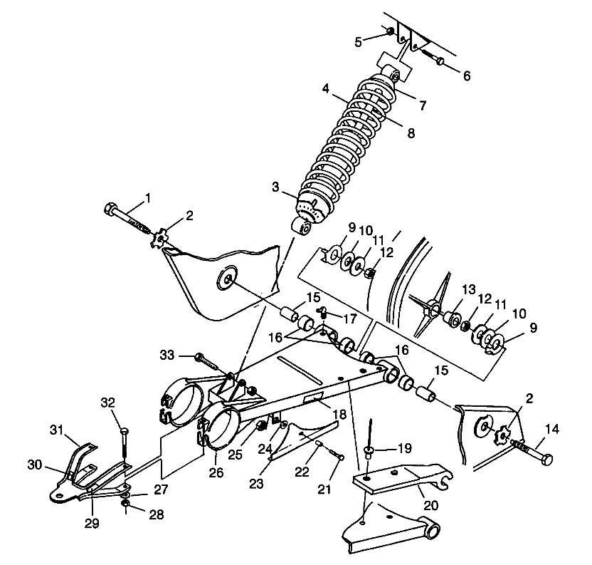 SWING ARM/SHOCK MOUNTING XPLORER 400L W98CC38C (4945414541C001)