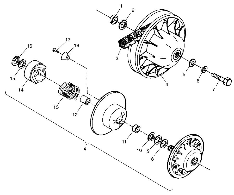 DRIVEN CLUTCH XPLORER 400L W98CC38C (4945414541C003)