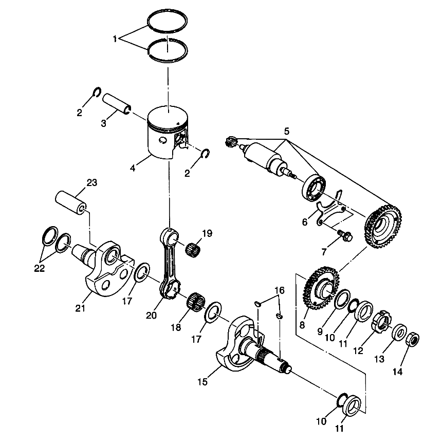 PISTON and CRANKSHAFT XPLORER 400L W98CC38C (4945414541C012)