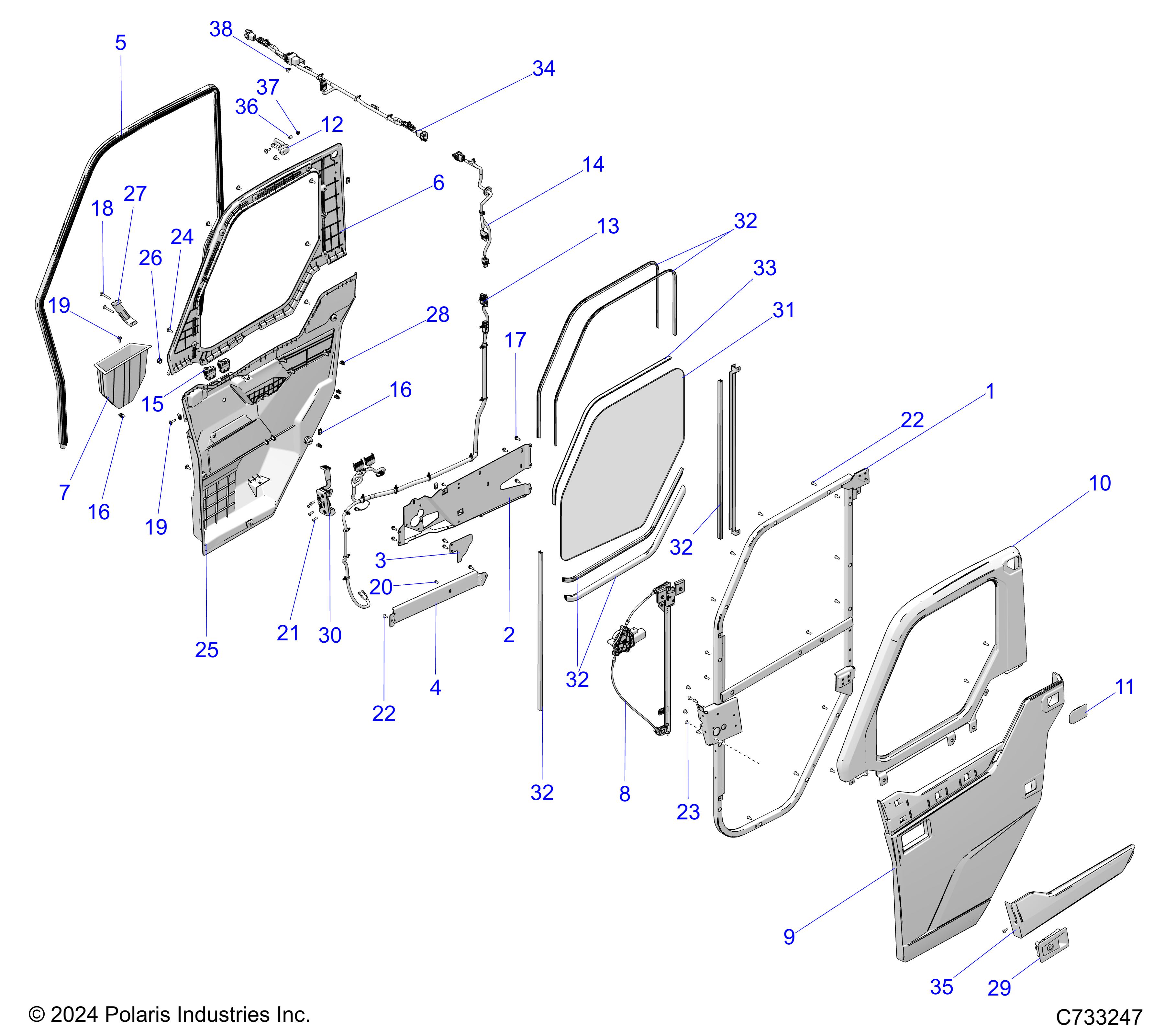 BODY, DOOR, FULL, POWER - R25RSY99AF/BF/AK/BK/AS/BS/AL/BL/AP/BP/A9/B9 (C733247)