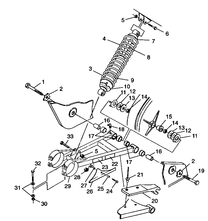 SWING ARM/SHOCK MOUNTING Trail Blazer W98BA25C (4945464546B009)