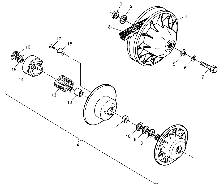 DRIVEN CLUTCH Trail Blazer W98BA25C (4945464546B011)