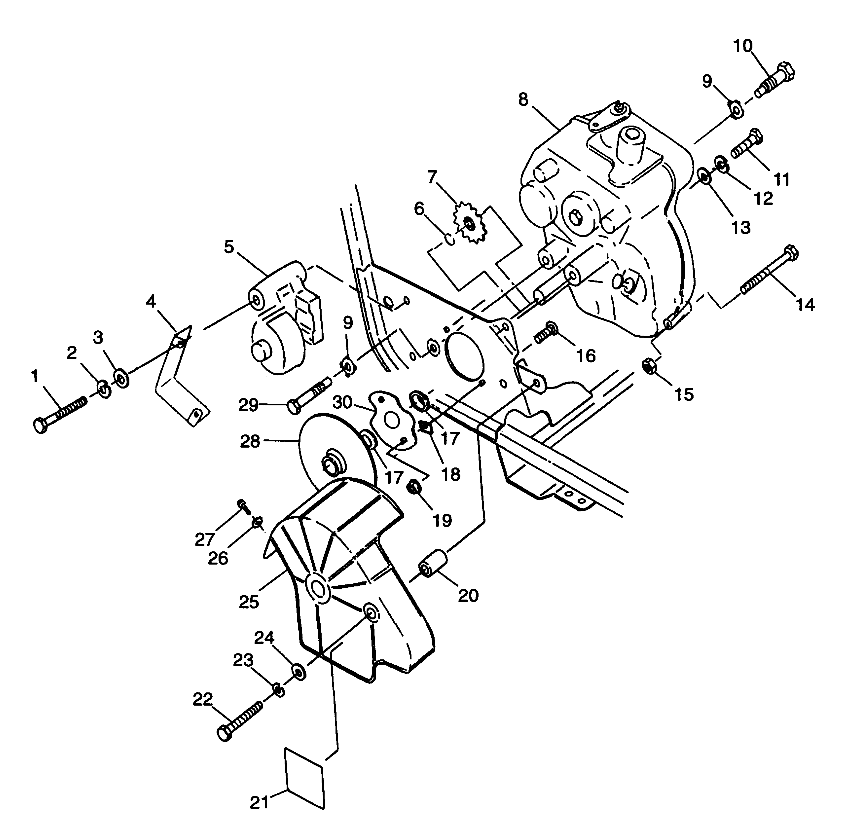 GEARCASE/BRAKE MOUNTING Trail Blazer W98BA25C (4945464546B012)