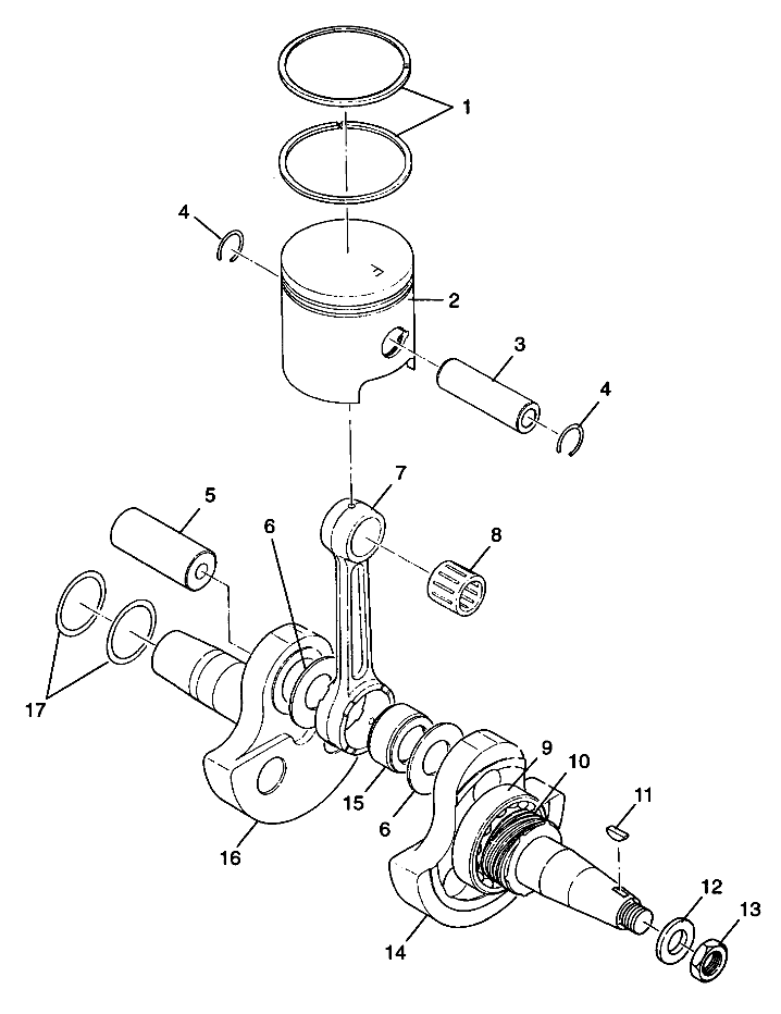 CRANKSHAFT and PISTON Trail Blazer W98BA25C (4945464546C008)