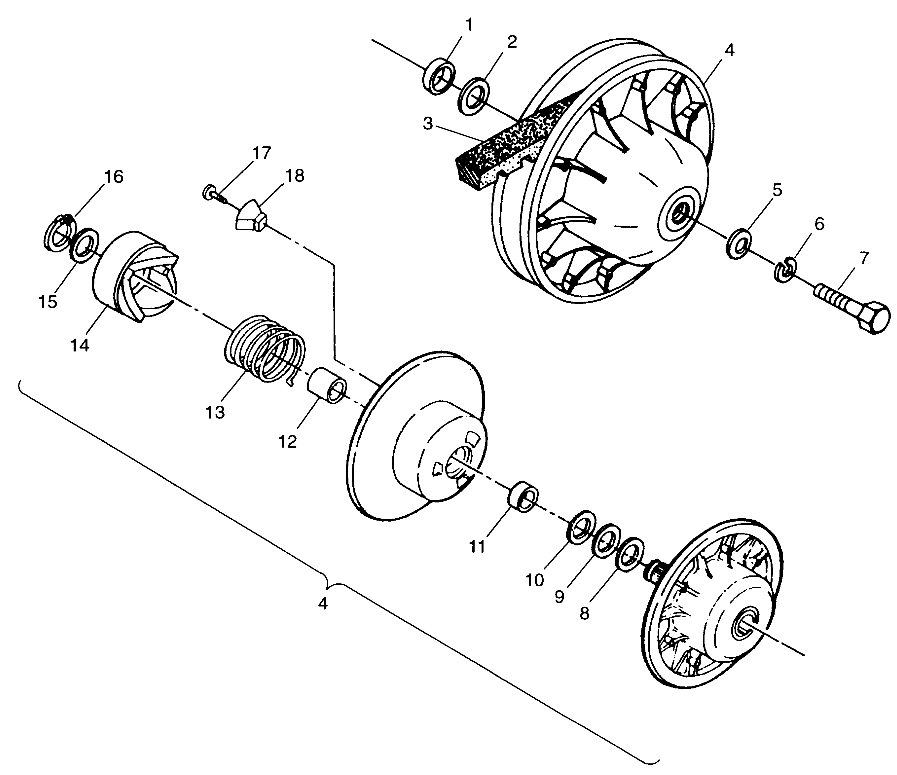 DRIVEN CLUTCH Magnum 2X4 W98AA42A (4945524552B012)