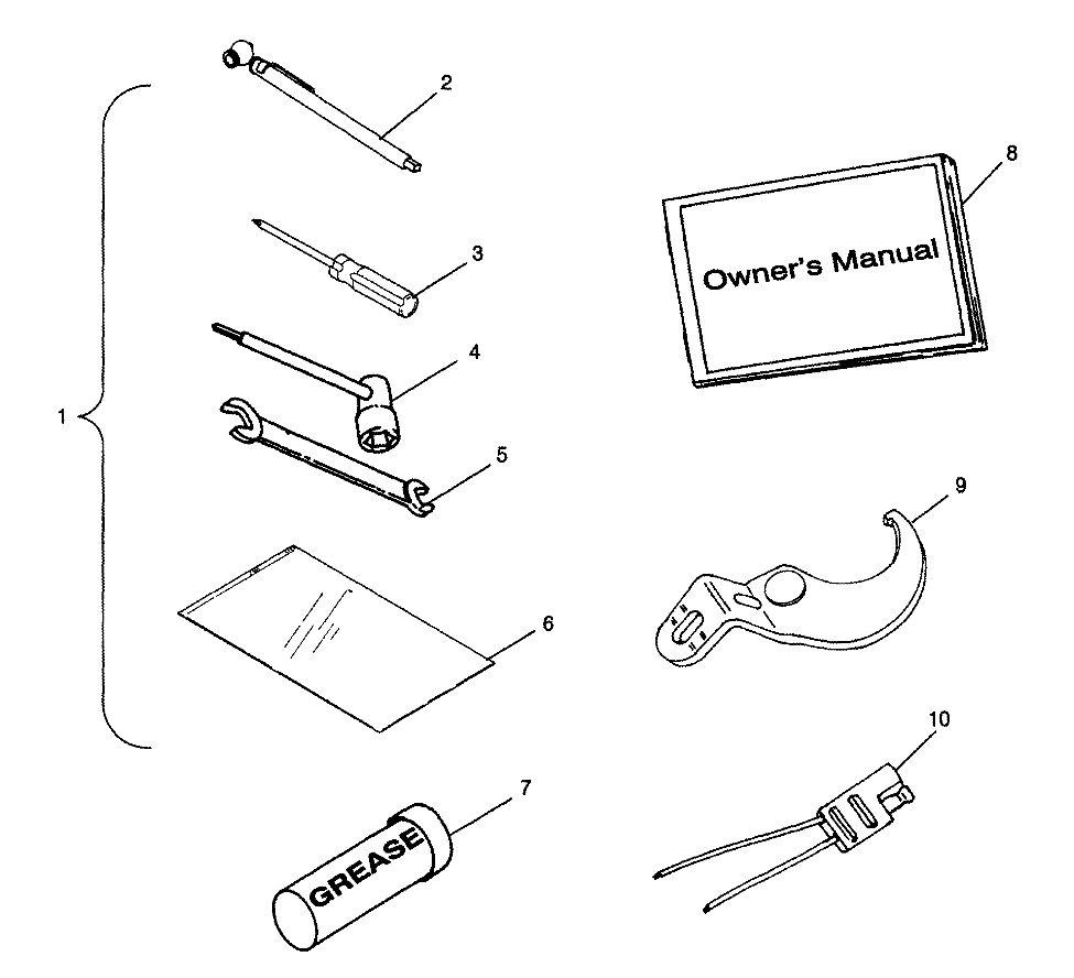 TOOL KIT SPORTSMAN 500 W98CH50A and W98CH50AB (4945714571E004)