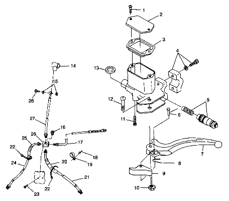 CONTROLS - MASTER CYLINDER/BRAKE LINE - W98CH50A (4945714571b011)