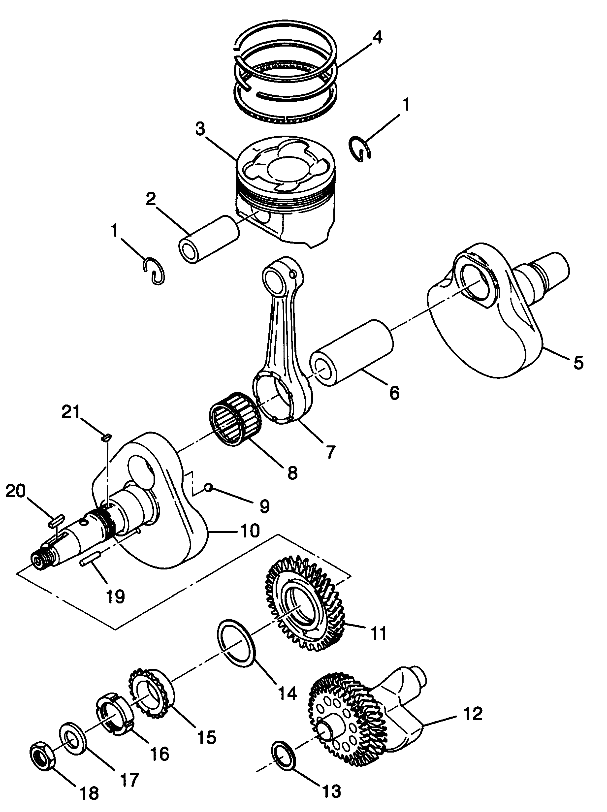 CRANKSHAFT and PISTON - W98CH50A (4945714571d007)