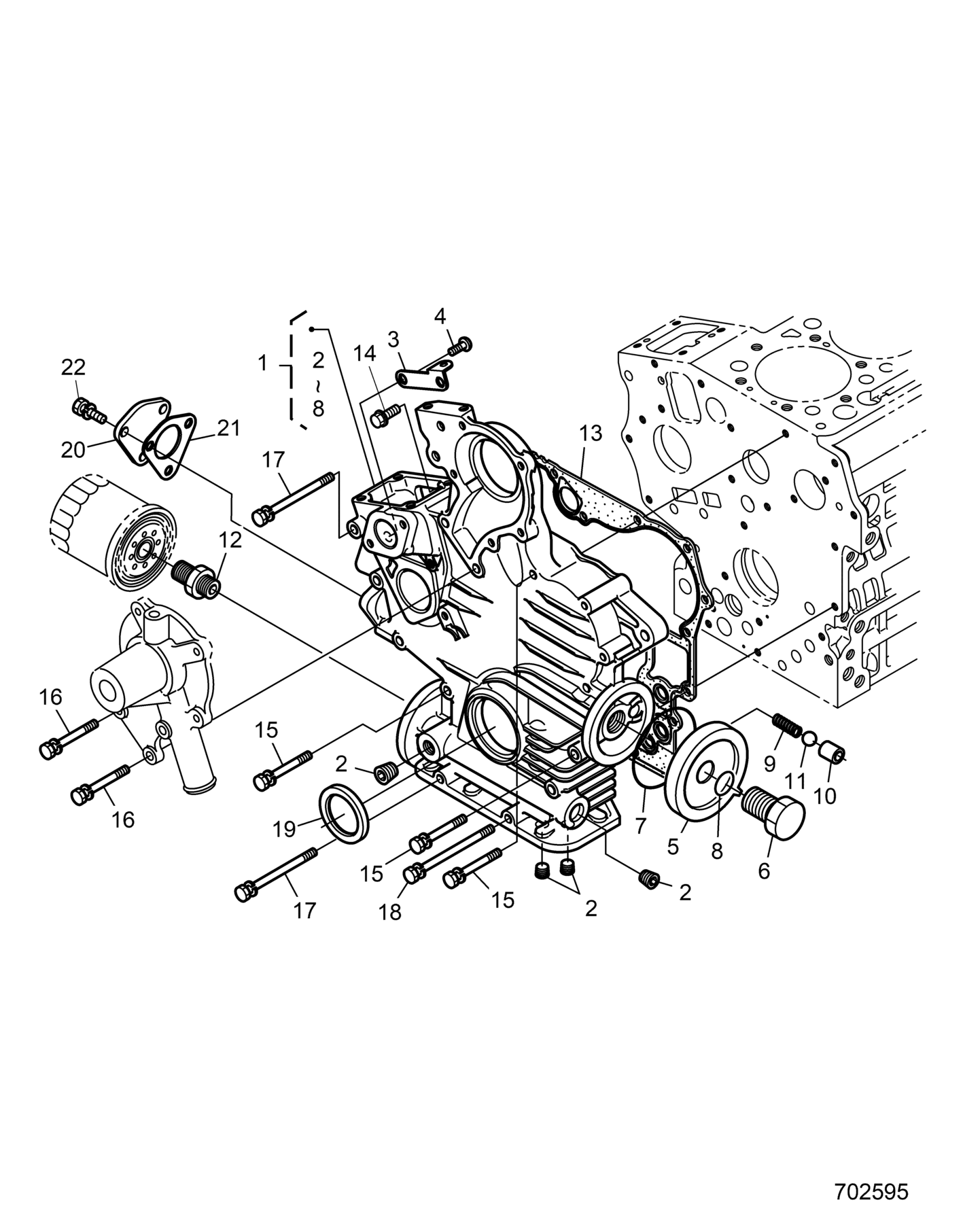 ENGINE, GEAR CASE - D26P4ED4D4 (702595)