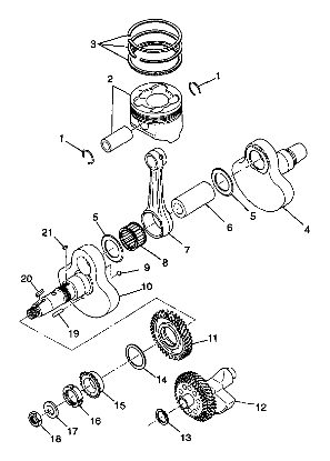 CRANKSHAFT and PISTON - A99CH33CB (4945964596d007)