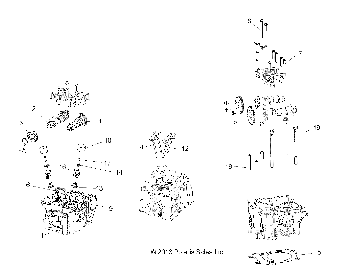 ENGINE, CYLINDER HEAD, CAMS and VALVES - R21CCA57A1/A7 (49RGRCYLINDERHD14570)