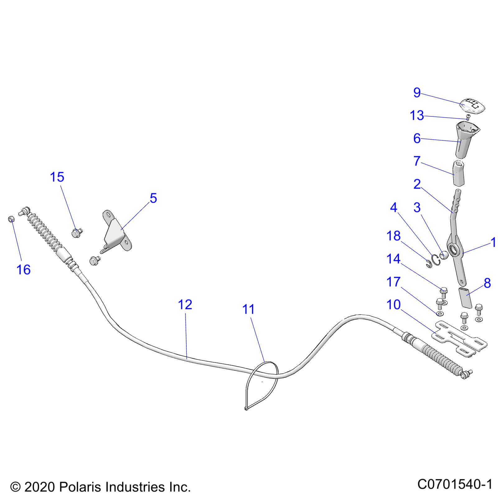 DRIVE TRAIN, GEAR SELECTOR - Z22NAR99AF/BF (C0701540-1)