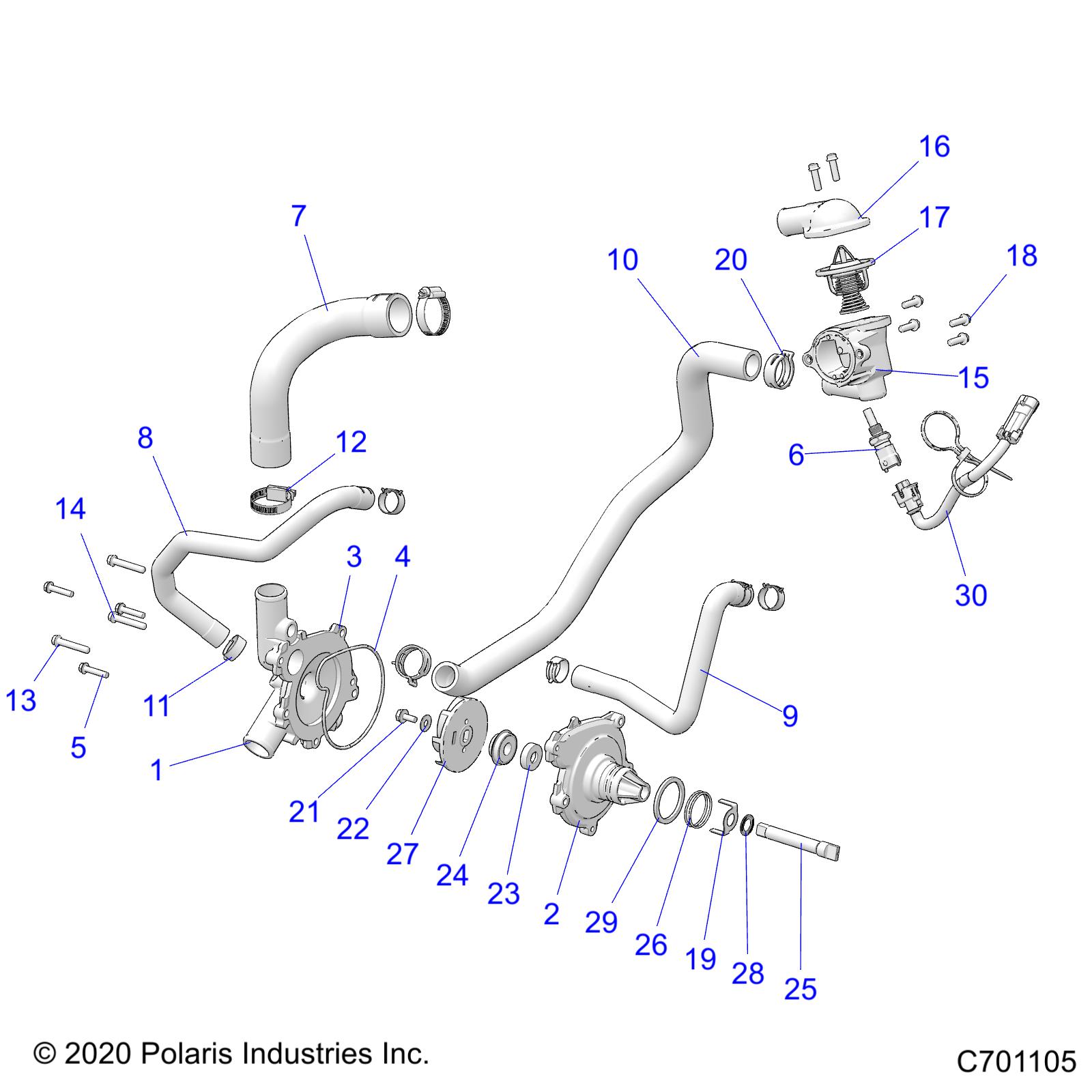 ENGINE, WATERPUMP AND BYPASS - Z20A4E99AH/BH/LH (C701105)