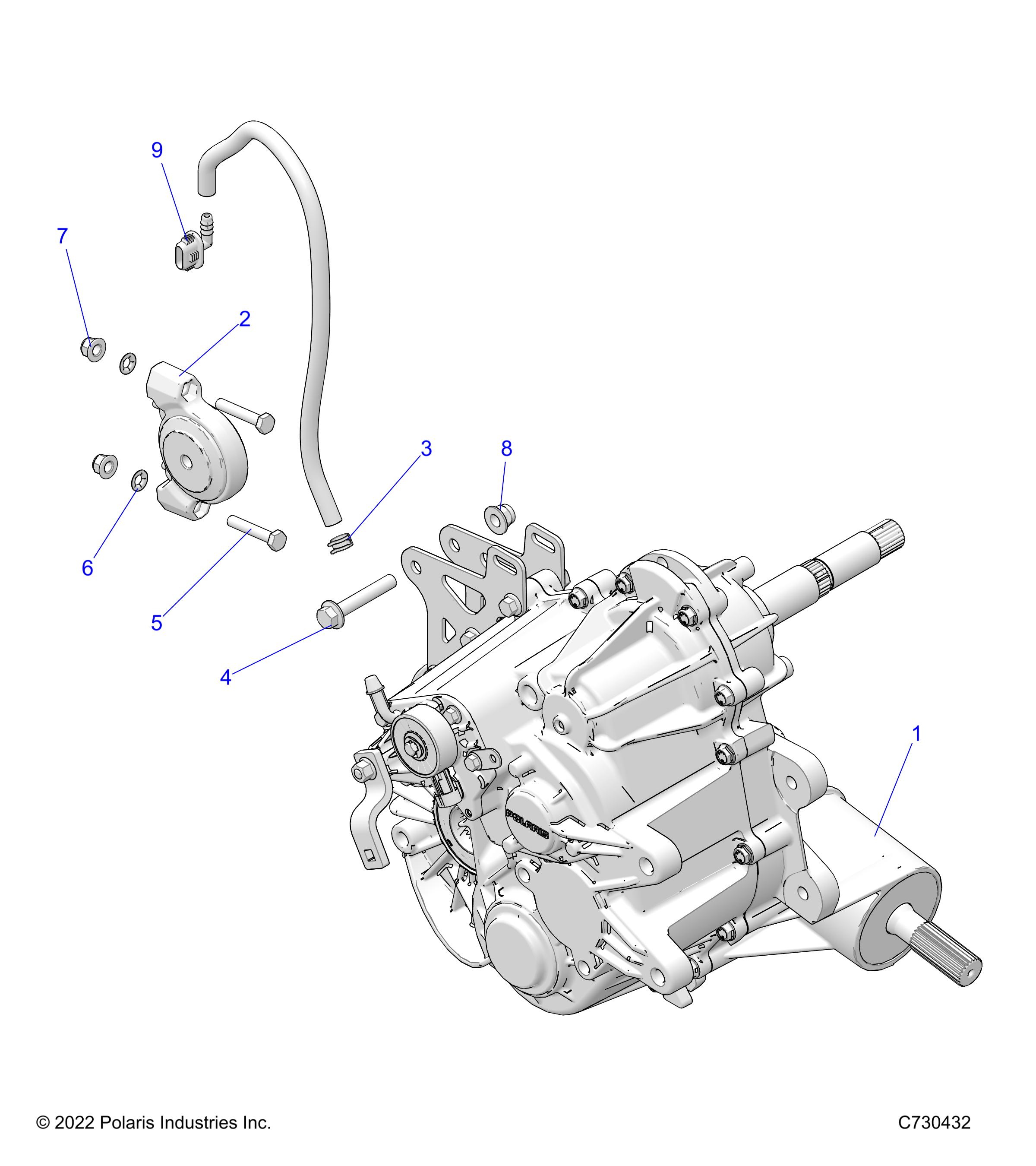 DRIVE TRAIN, MAIN GEARCASE, MOUNTING - D23M2A57B4/G57B4/U57B4/W57B4 (C730405)