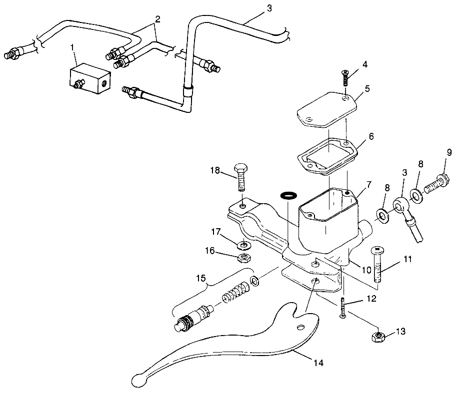 CONTROLS - RH MASTER CYLINDER/BRAKE LINE - N98AE50D (4946394639b014)