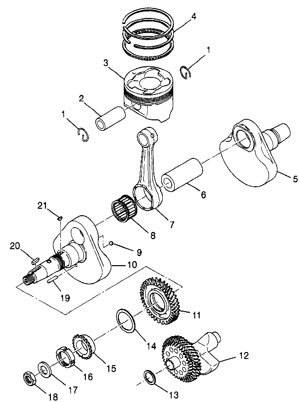 CRANKSHAFT and PISTON - W98AE50A (4946394639d012)