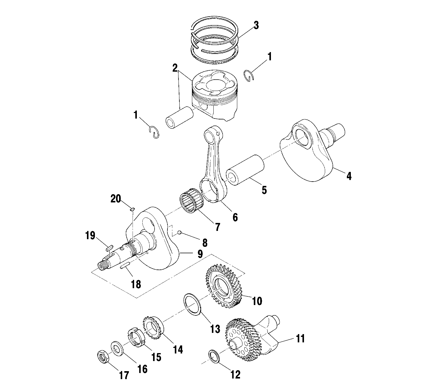 CRANKSHAFT and PISTON - A99RF50AA (4946494649D010)