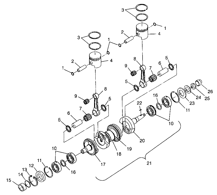 CRANKSHAFT & PISTON - I984573 (4946554655c003)