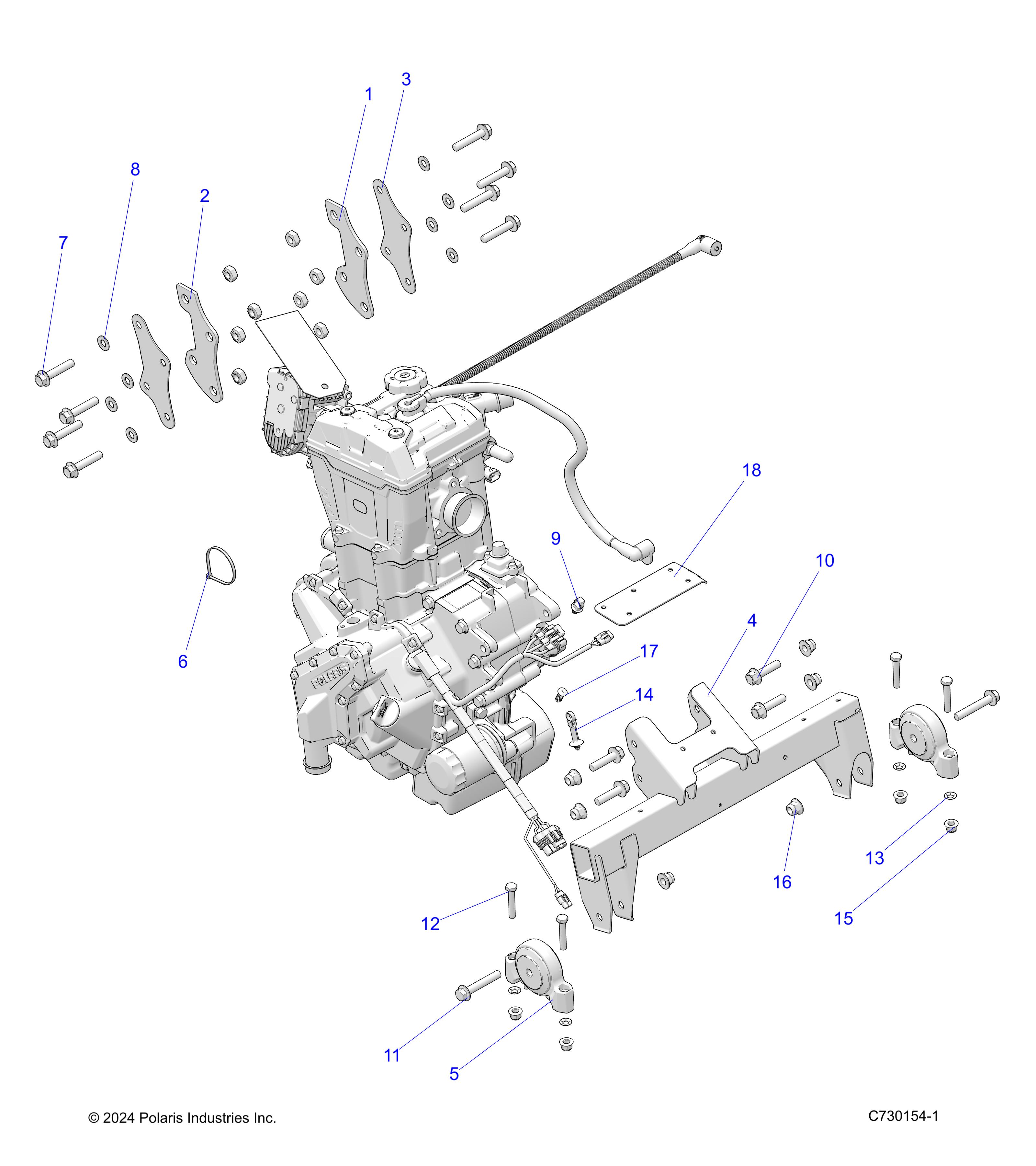 ENGINE, TRANSMISSION MOUNTING & LONG BLOCK - R25MAA5AJ1 (C730154-1)