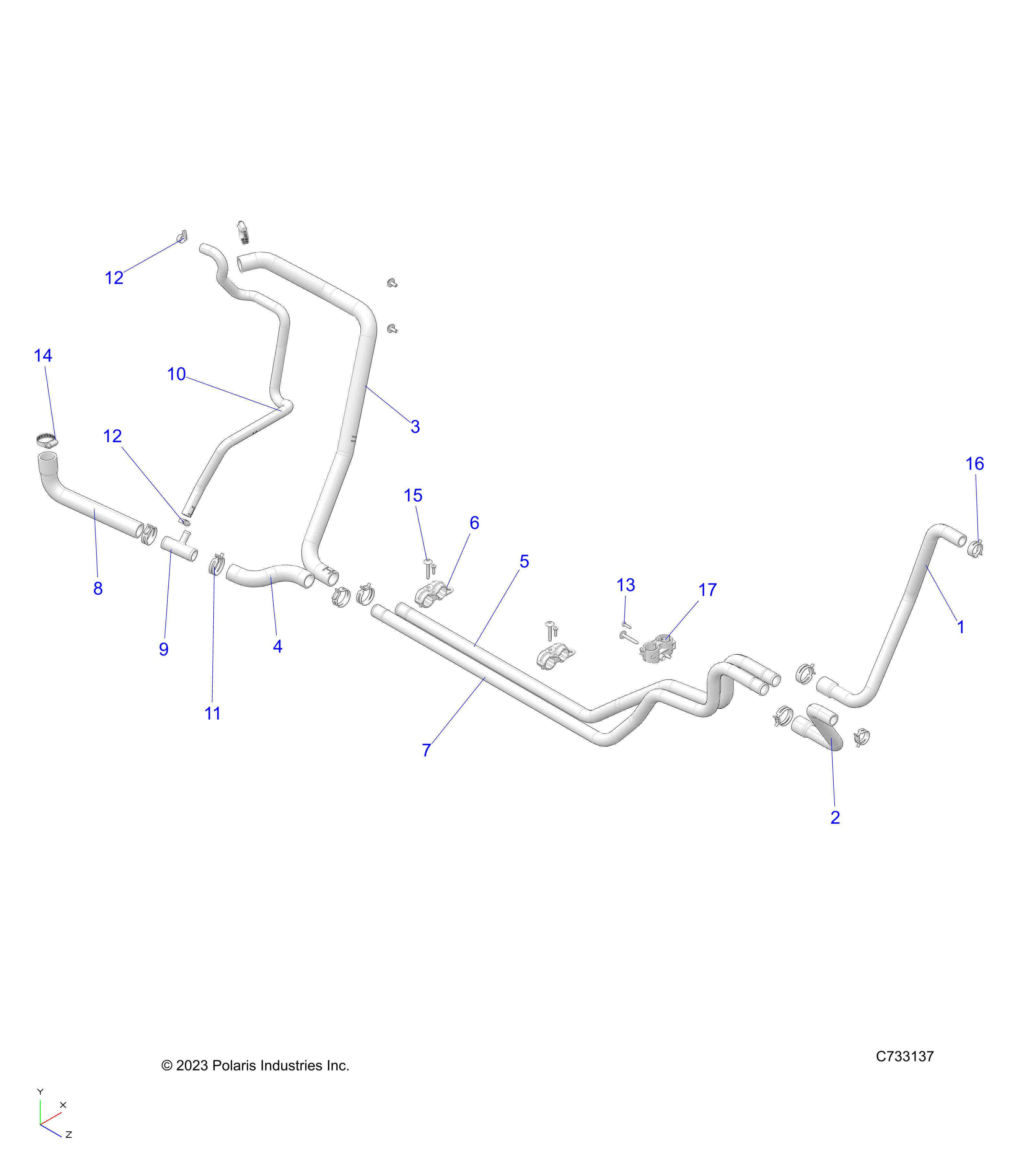 ENGINE, COOLING LINES - R24MAS57D4 (C733137)