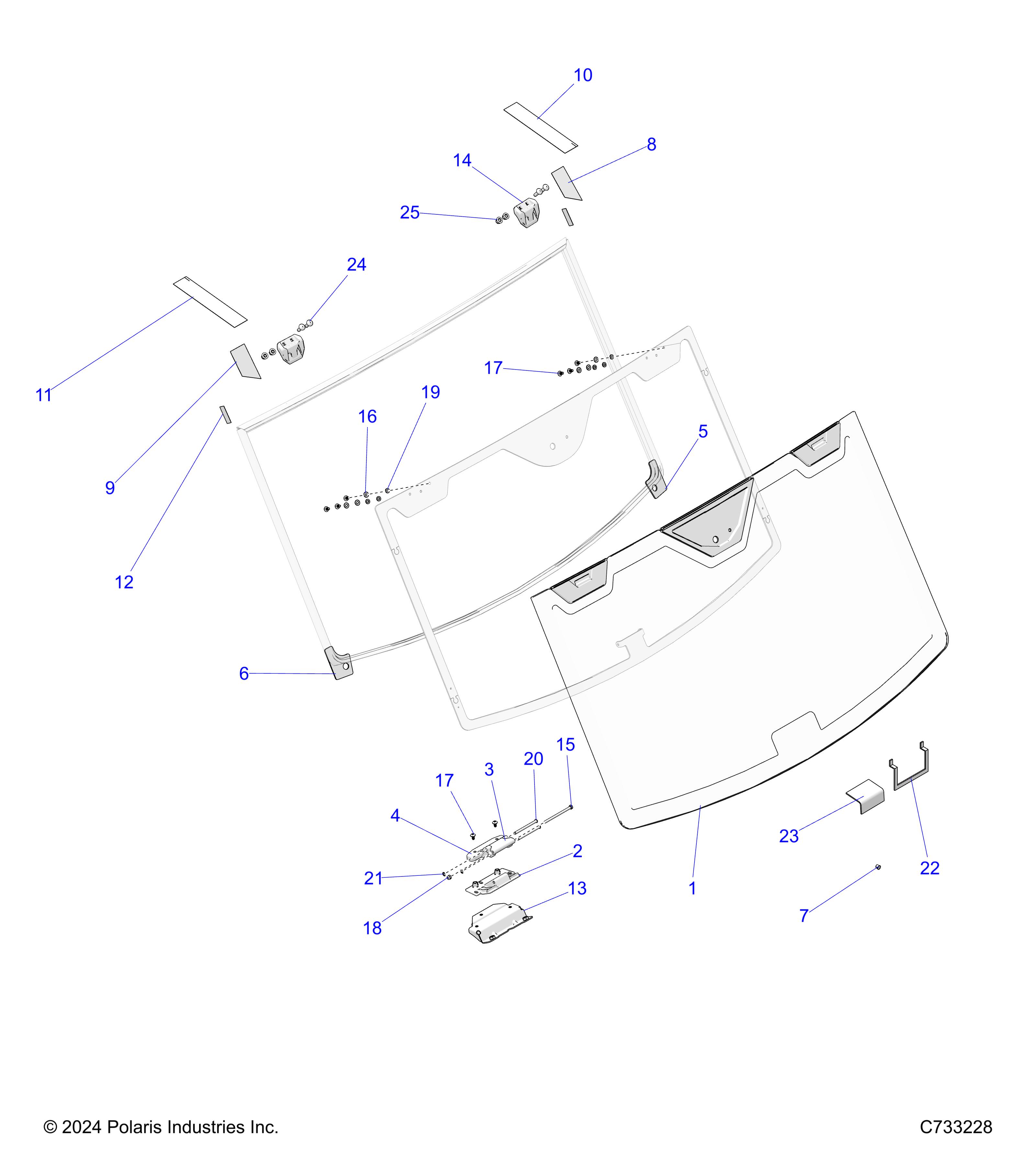 BODY, WINDSHIELD, FIXED - R25RRU99A9/AL/AP/AS/B9/BL/BP/BS (C730233)