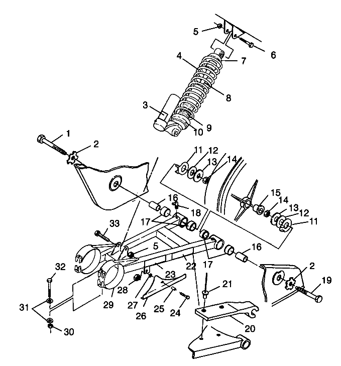 SWING ARM/SHOCK MOUNTING Sport 400L W98BA38C (4947234723B010)