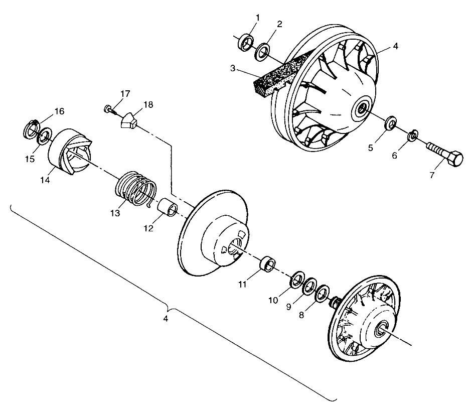 DRIVEN CLUTCH Sport 400L W98BA38C (4947234723B012)