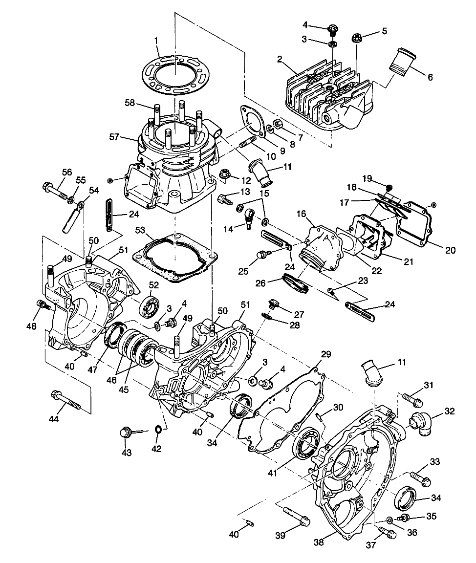 CRANKCASE and CYLINDER Sport 400L W98BA38C (4947234723C011)