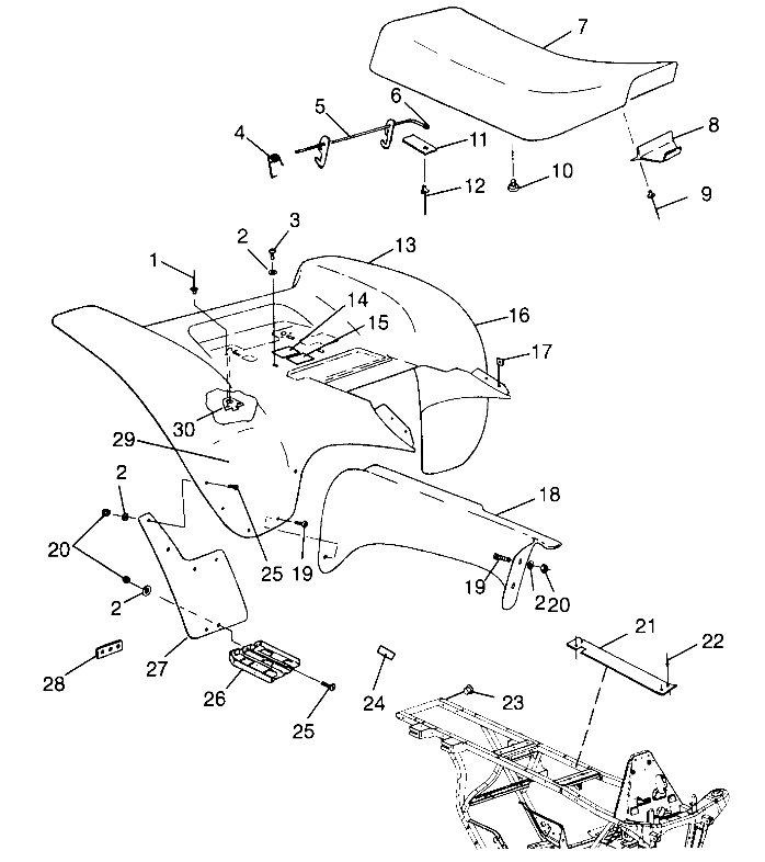 REAR CAB Scrambler 400 W98BC38C (4947254725A006)