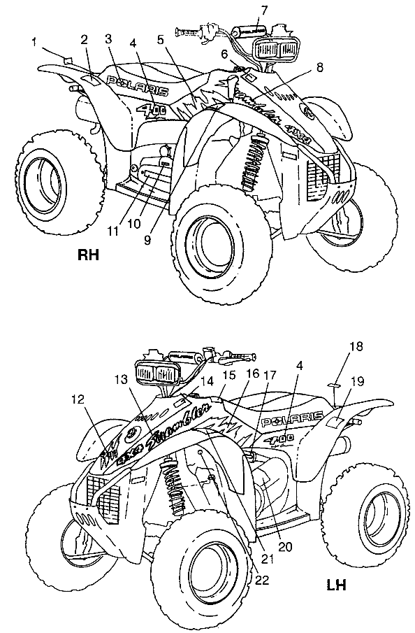 DECALS Scrambler 400 W98BC38C (4947254725B001)