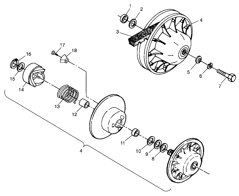 DRIVEN CLUTCH Scrambler 400 W98BC38C (4947254725B014)