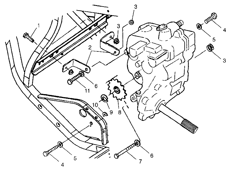 GEARCASE MOUNTING Scrambler 400 W98BC38C (4947254725C001)