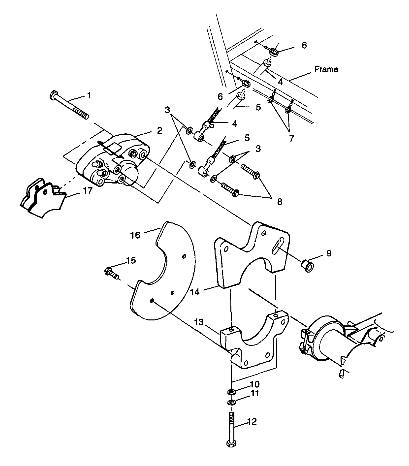 REAR CALIPER MOUNTING Scrambler 400 W98BC38C (4947254725C002)