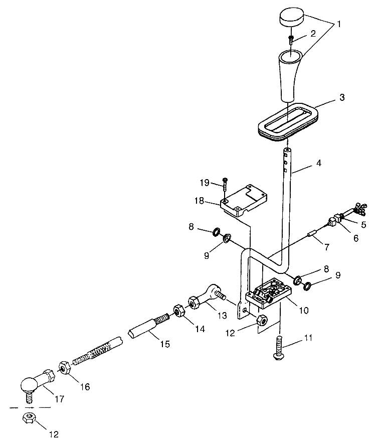 GEAR SELECTOR Scrambler 400 W98BC38C (4947254725C010)