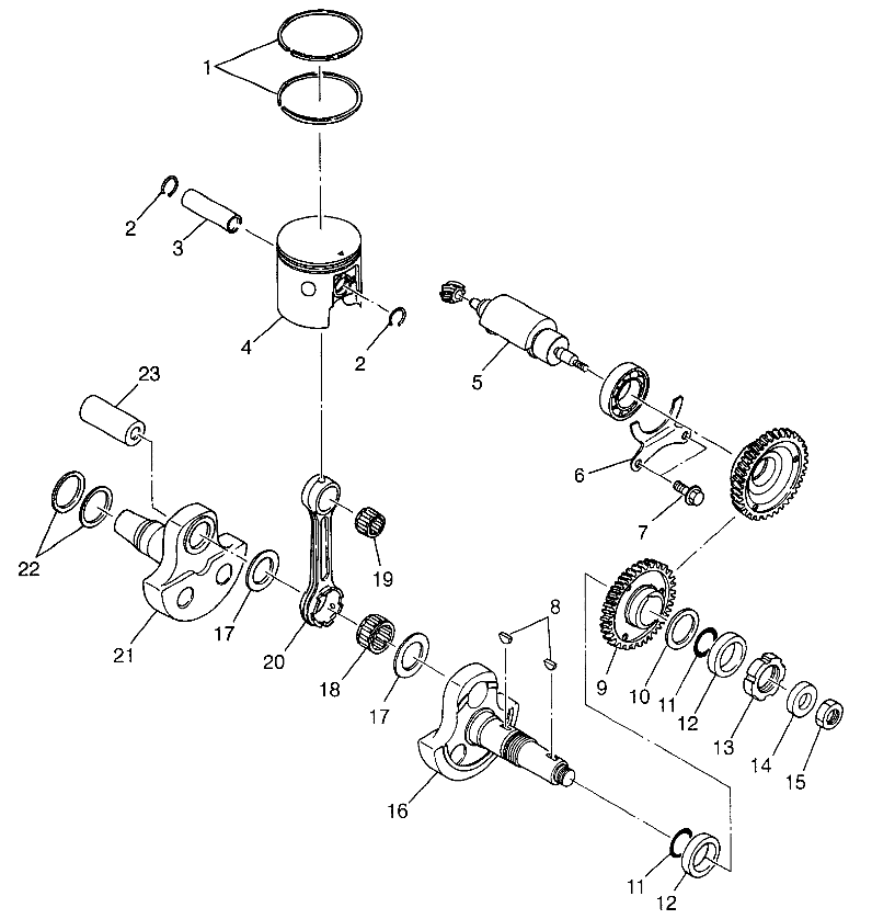 PISTON and CRANKSHAFT - W98BC38C (4947254725d003)