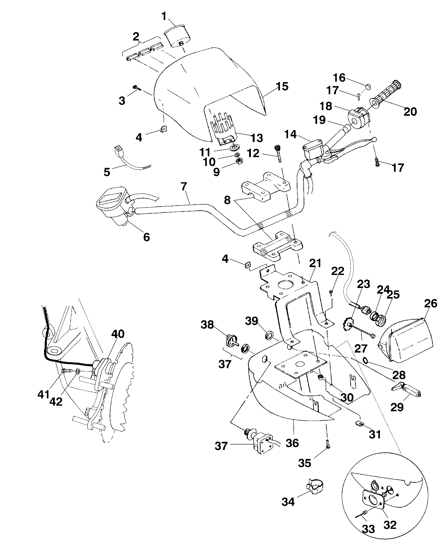 HANDLEBAR and HEADLIGHT POD - A99CH50EB (4949114911b013)