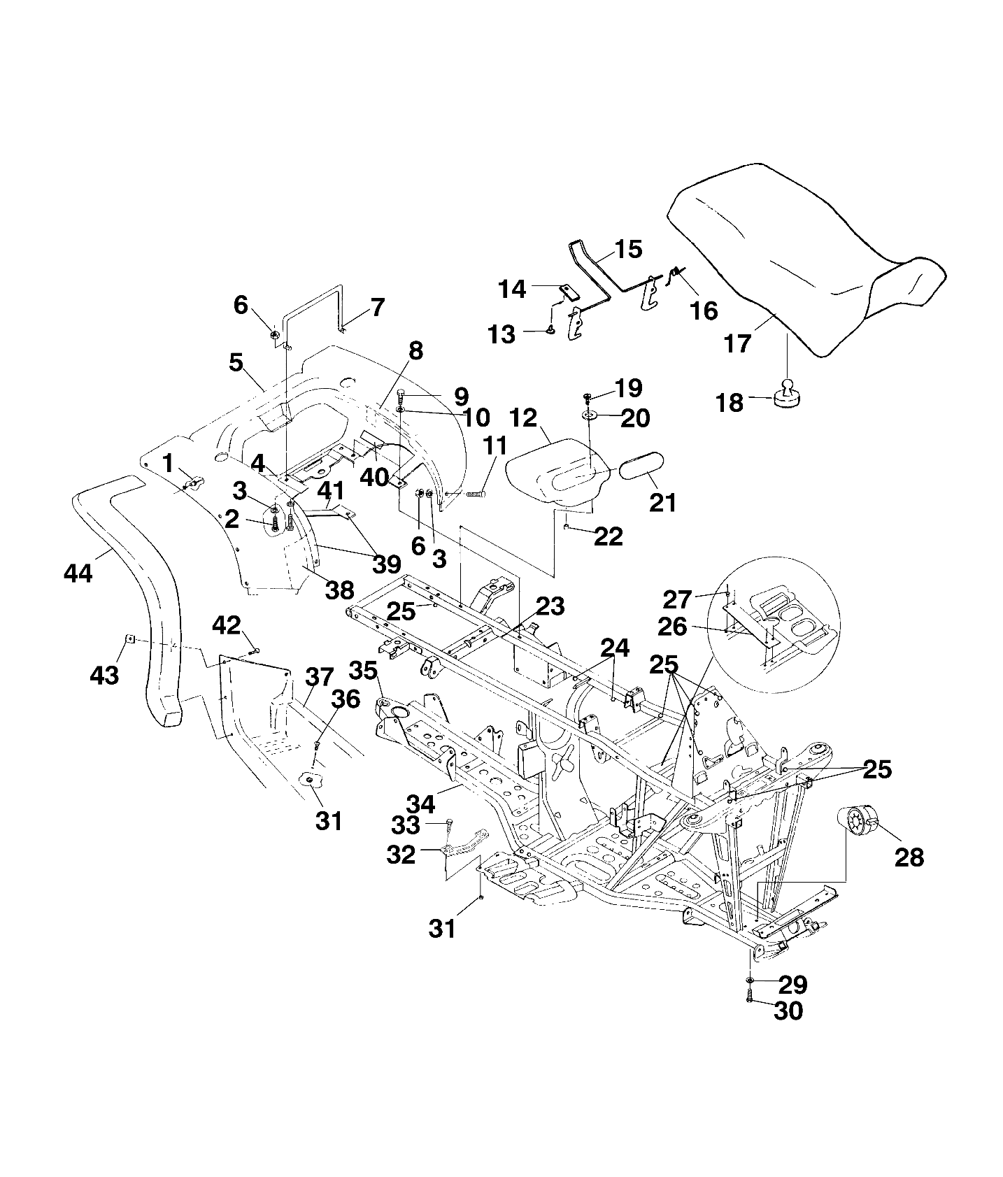 REAR CAB and SEAT - A99CH45IA (4949154915A005)