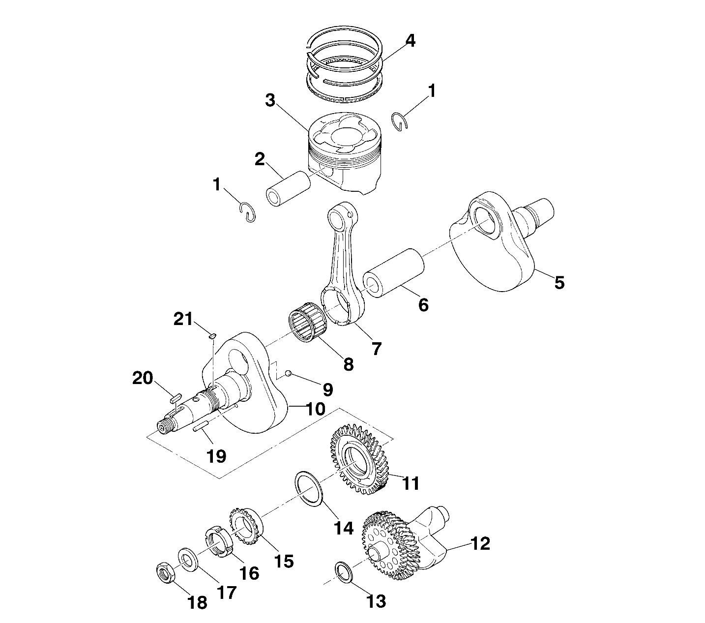 CRANKSHAFT and PISTON - A99CH45CA (4949154915D009)